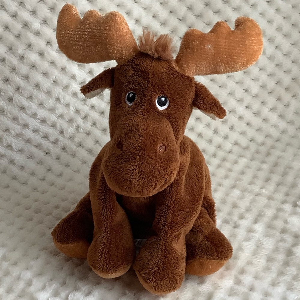 Mary Meyer Plush Brown Moose Stuffed Animal Toy Embroidered Eyes
